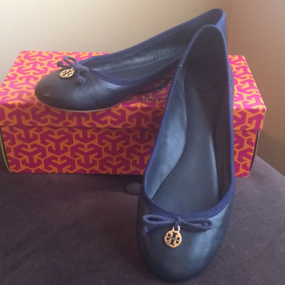 Tory Burch Chelsea ballet flats - bright navy